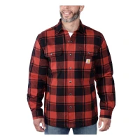 Camicia carhartt in flanella foderata in sherpa rosso ocra