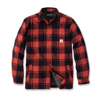 Camicia carhartt in flanella foderata in sherpa rosso ocra