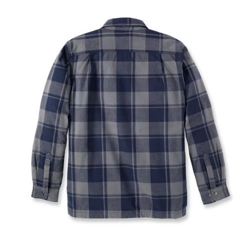 Camicia carhartt in flanella foderata in sherpa, colore navy